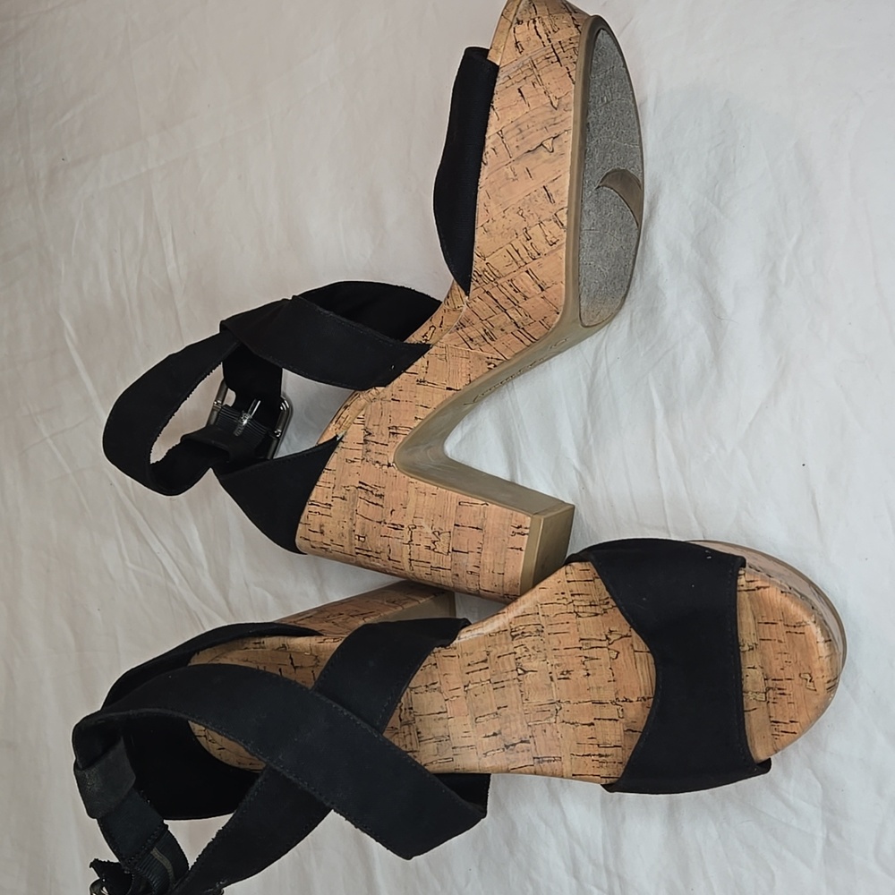 American Eagle Outfitters Black Wedge Sandals